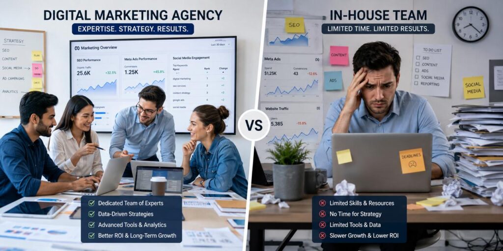 digital marketing agency vs in house team